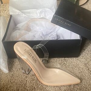 Azalea Wang Clear and Nude Women's Heels